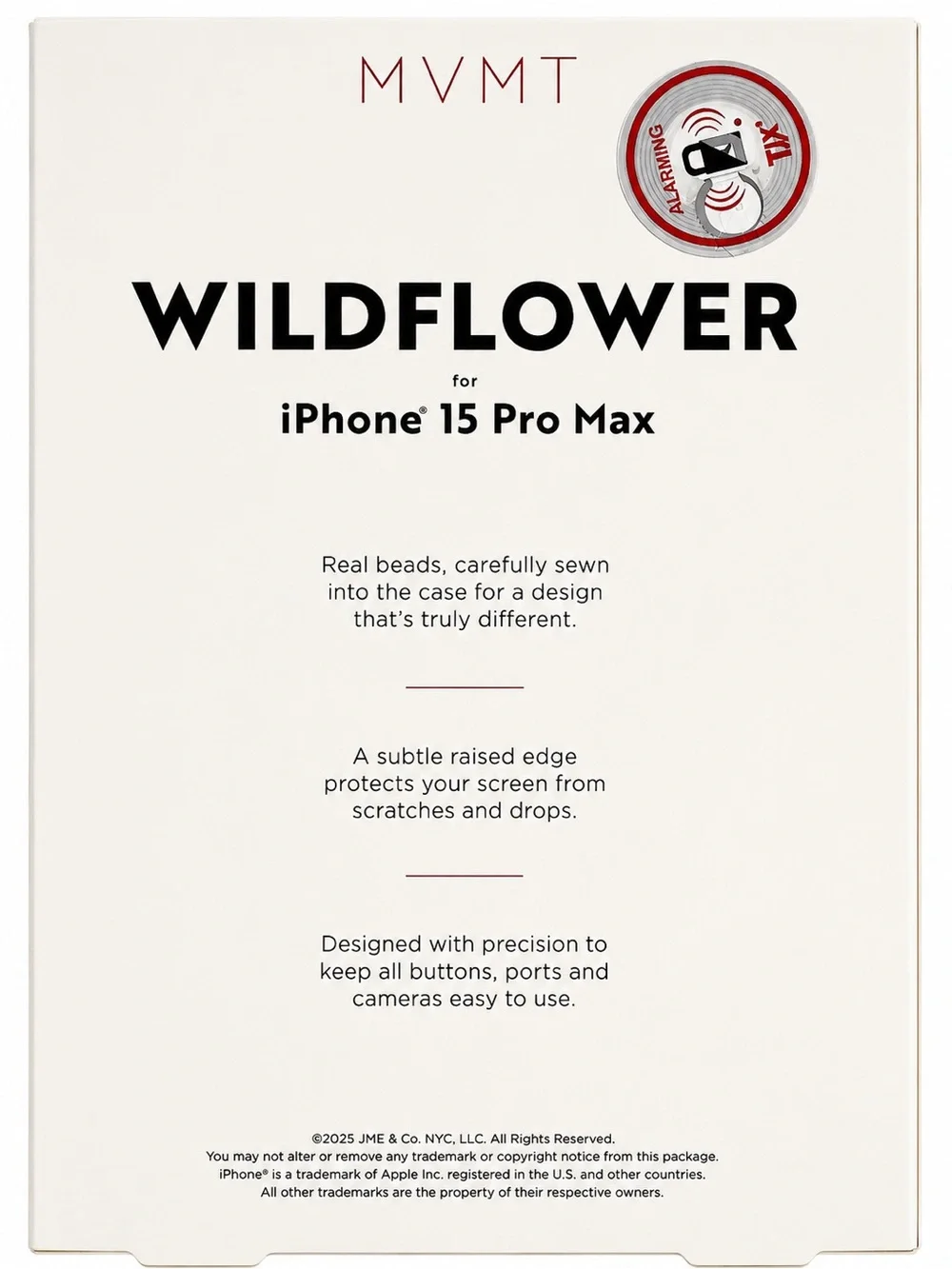 MVMT iPhone 15 Pro Max Case Wildflower Limited Edition Hand Sewn Beaded - New